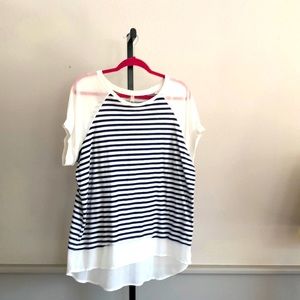 Seven7, Size Large Striped Blouse